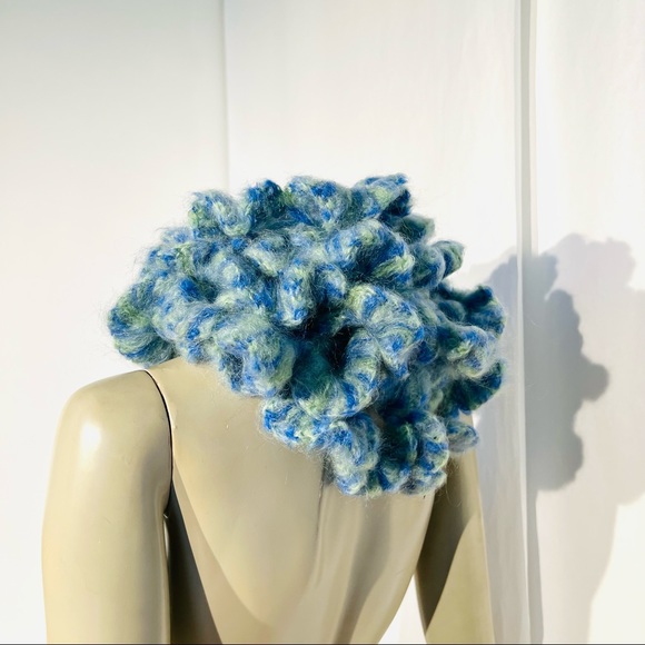 Roman Keflay Hand Crochet Lace & Mohair Shawl Cape/Scarf - Picture 12 of 13